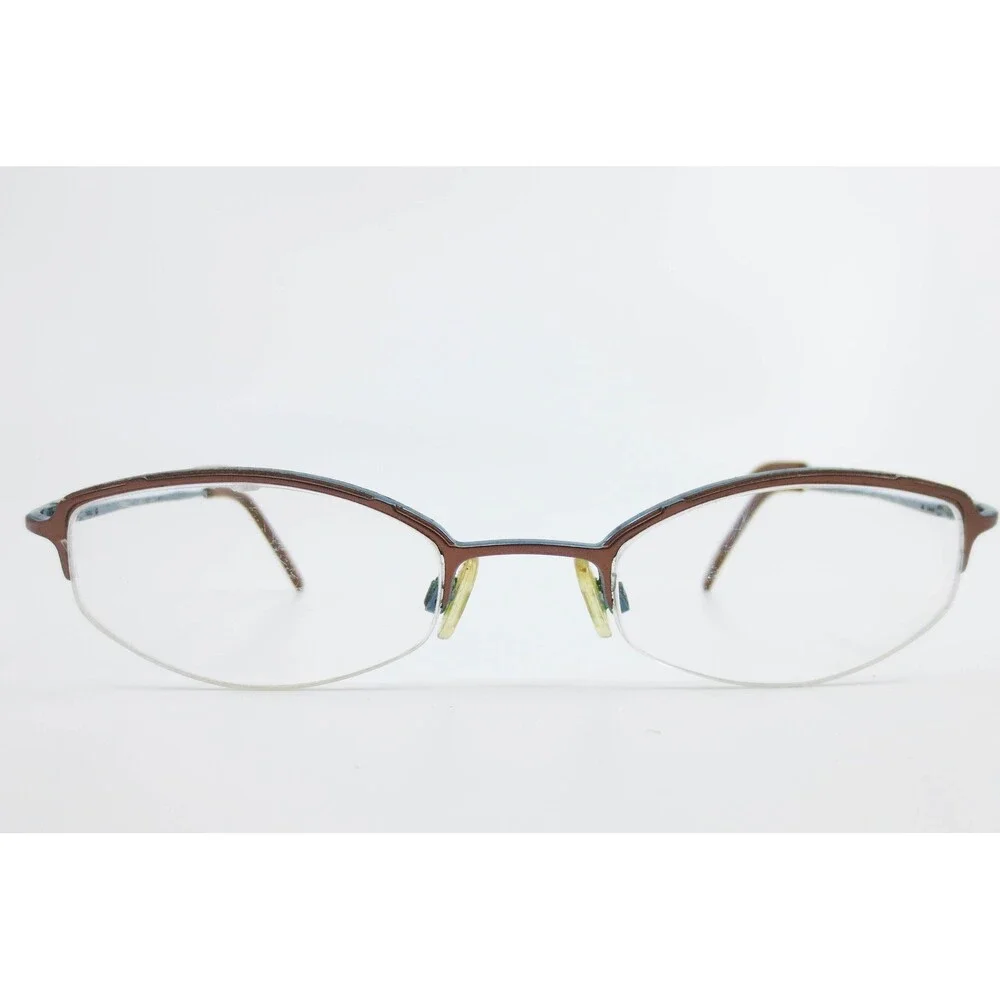 Covergirl CG355 Eyeglasses Brown Blue Semi Rimless Cat Eye Frames 47-20-135